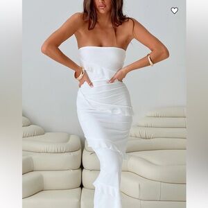 Princess Polly White Strapless Dress
